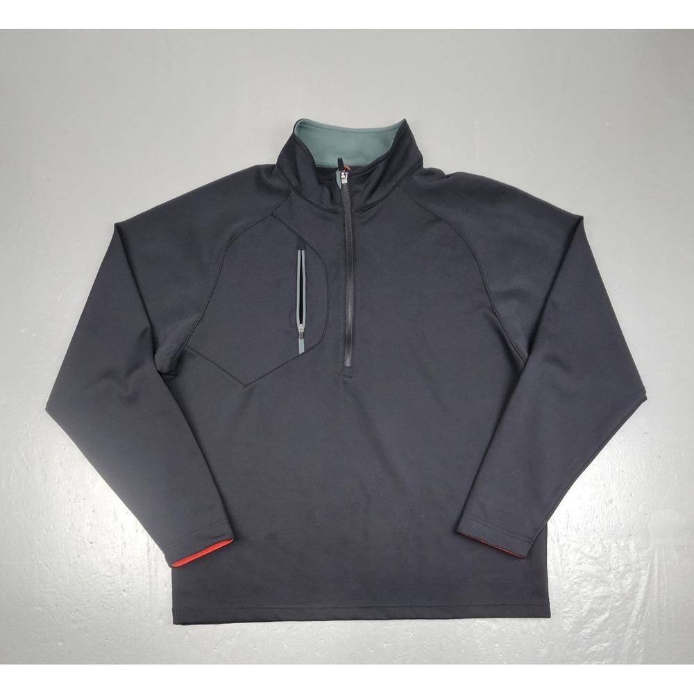 Zero Restriction Tour Series Windbreaker Mens Large Black Qt Zip Golf Pullover